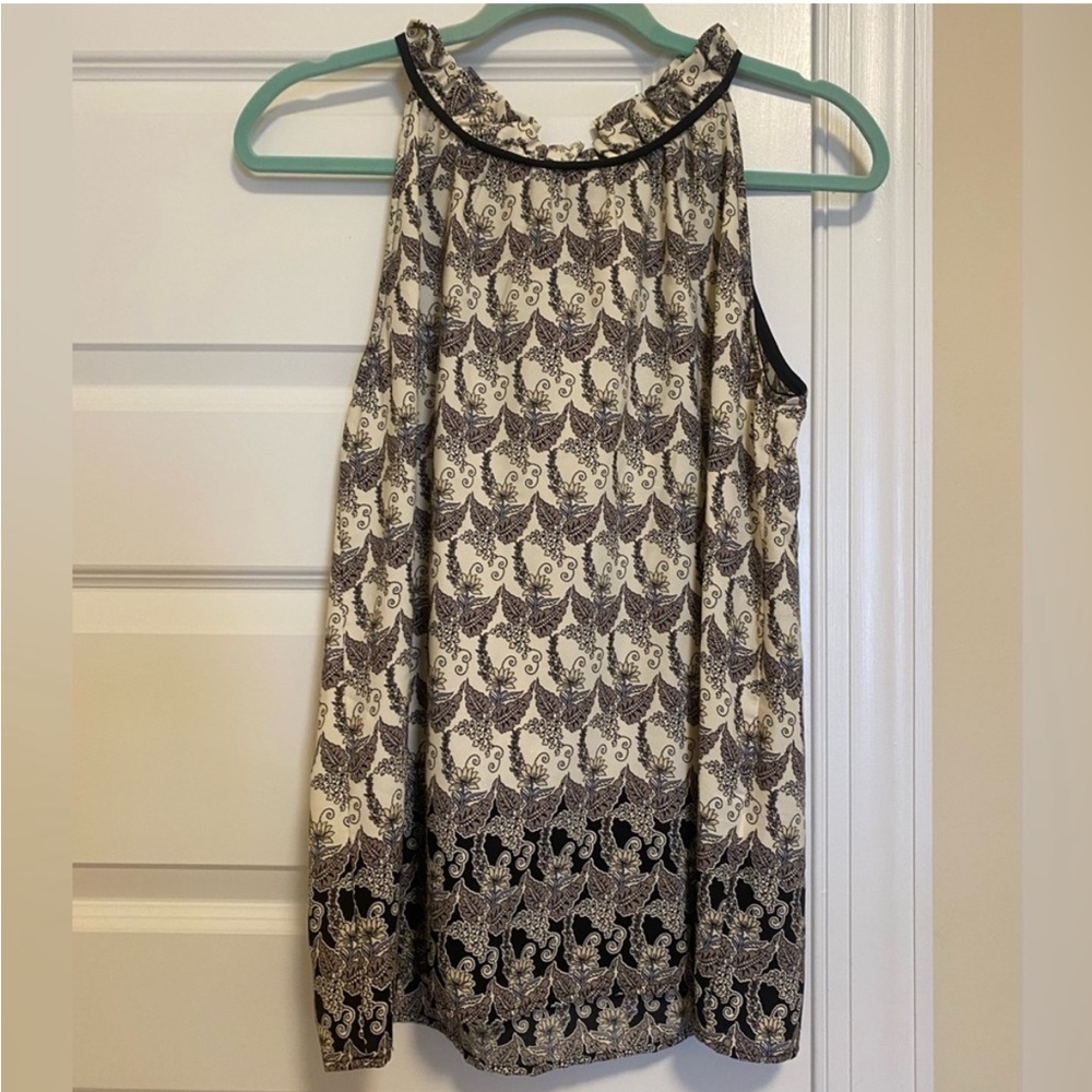 Altar'd State Black and Cream Floral Top